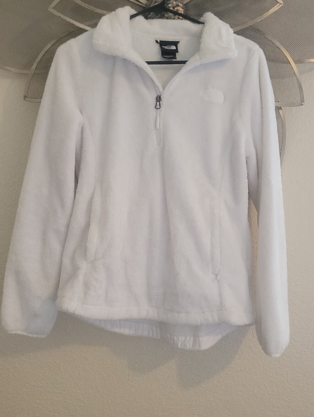 The North Face White Plush Half-Zip Fleece Pullover